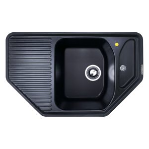 Кухонная мойка (уценка) Zigmund & Shtain ECKIG 800 ЧЕРН.БАЗАЛЬТ уценка