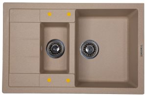 Кухонная мойка Ecoshtein RECHTECK 781.5 Бежевый