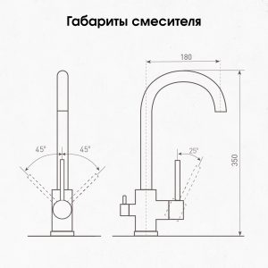 Смеситель Zigmund & Shtain 1800  смеситель ZS МОЛОД.ШАМП