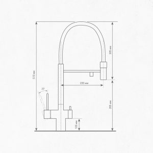Смеситель Zigmund & Shtain 2300  смеситель ZS НЕРЖ.ПОЛИР