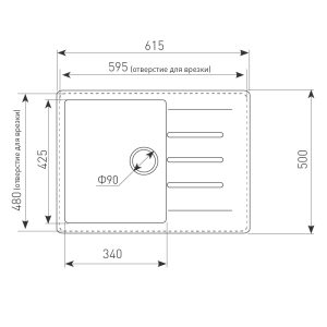 Кухонная мойка Ecoshtein RECHTECK 620 Капучино