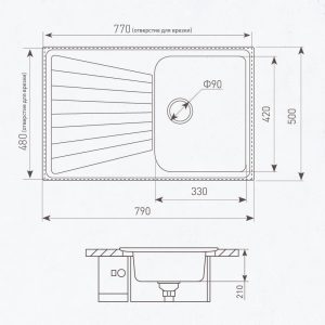 Кухонная мойка Zigmund & Shtain KLASSISCH 790 МОЛОД.ШАМП