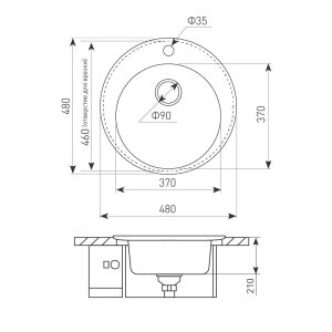 Кухонная мойка Zigmund & Shtain KREIS 480 МОЛОД.ШАМП