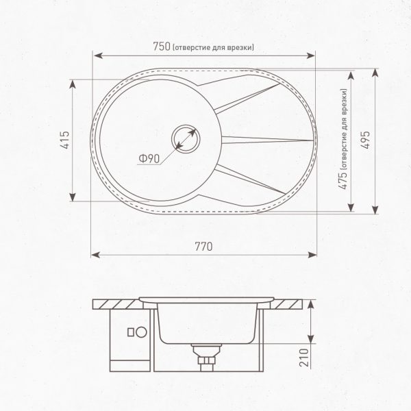 Кухонная мойка Zigmund & Shtain KREIS OV 770 B МЛЕЧН.ПУТЬ
