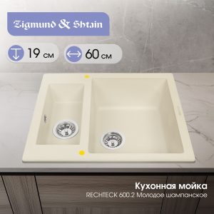 Кухонная мойка Zigmund & Shtain RECHTECK 600.2 МОЛОД.ШАМП