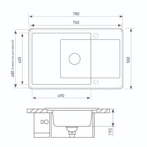 Кухонная мойка Zigmund & Shtain RECHTECK 780.490 КАМЕН.СОЛЬ