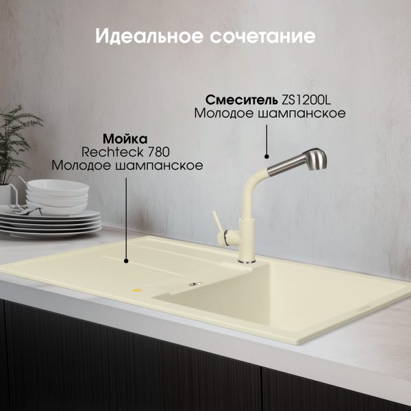 Кухонная мойка Zigmund & Shtain RECHTECK 780 МОЛОД.ШАМП