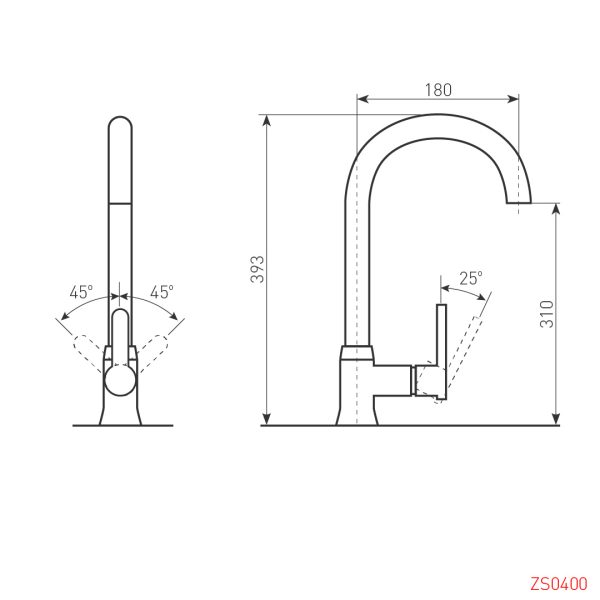 Смеситель Zigmund & Shtain 0400  смеситель ZS ИНД.ВАНИЛЬ