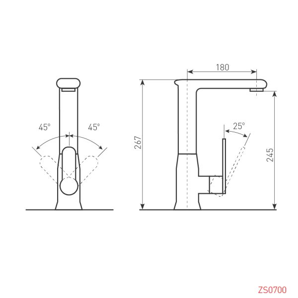 Смеситель Zigmund & Shtain 0700  смеситель ZS ИНД.ВАНИЛЬ