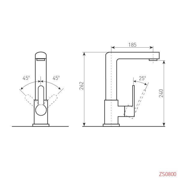 Смеситель Zigmund & Shtain 0800  смеситель ZS ШВЕЙЦ.ШОКОЛАД
