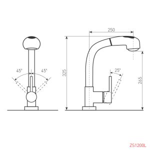 Смеситель Zigmund & Shtain 1200L  смеситель ZS ОСЕН.ТРАВА