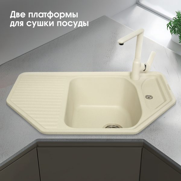 Кухонная мойка Zigmund & Shtain ECKIG 800 МОЛОД.ШАМП